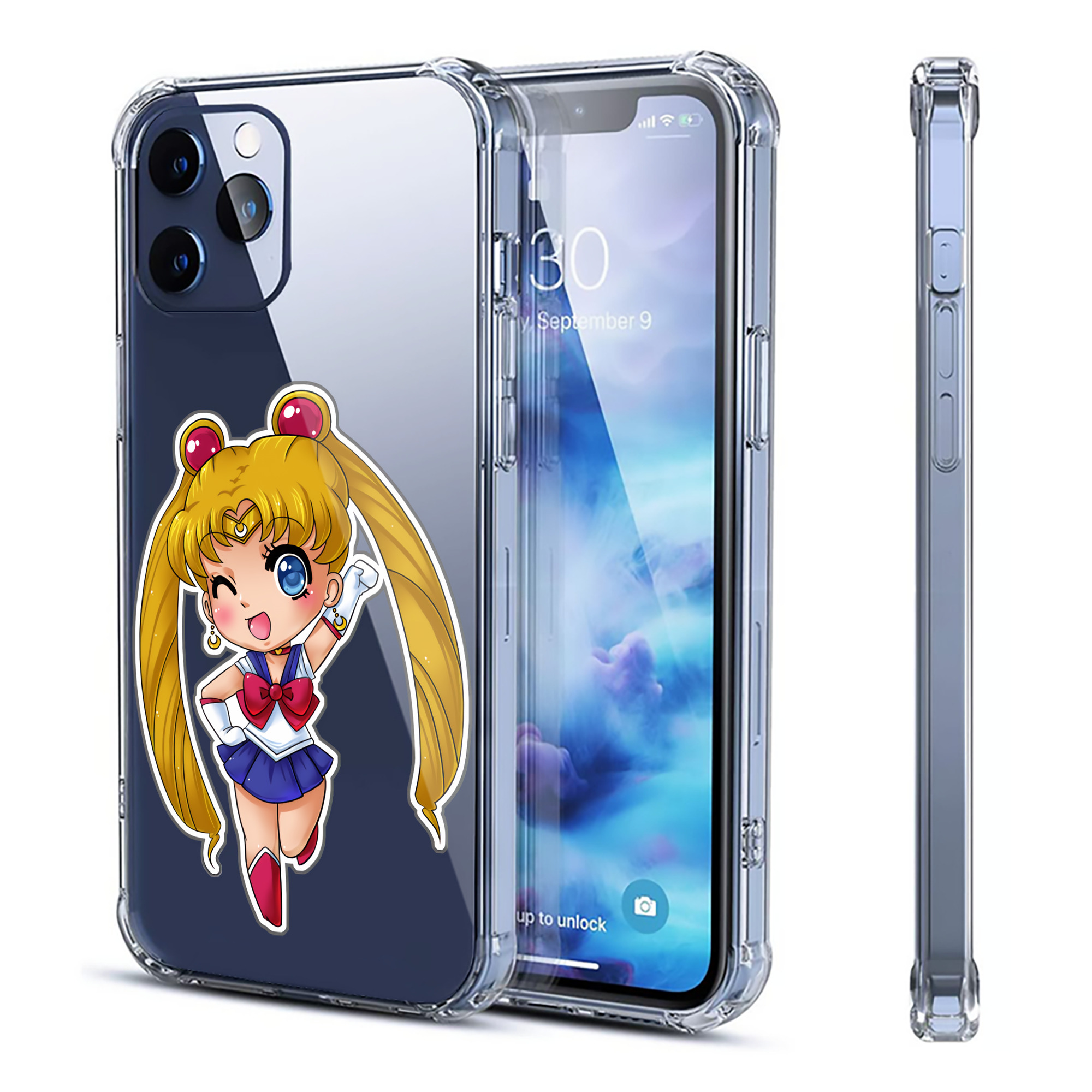 （画像用） 美少女戦士セーラームーン 月野 うさぎ つきの うさぎ Sailor Moon Tsukino Usagi 【iPhone 12シリーズ対応】透明スマホケース（クリアソフトケース）